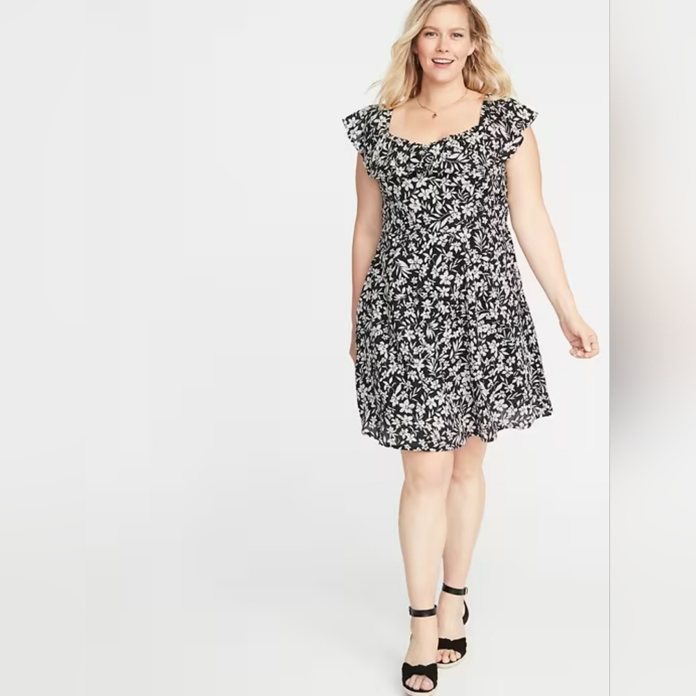 Old Navy Fit & Flare Floral Dress Size XL
